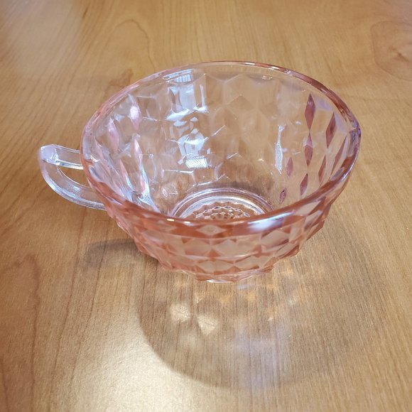 Vintage Cube "Cubist" Cup Pink Depression Glass - Picture 3 of 7